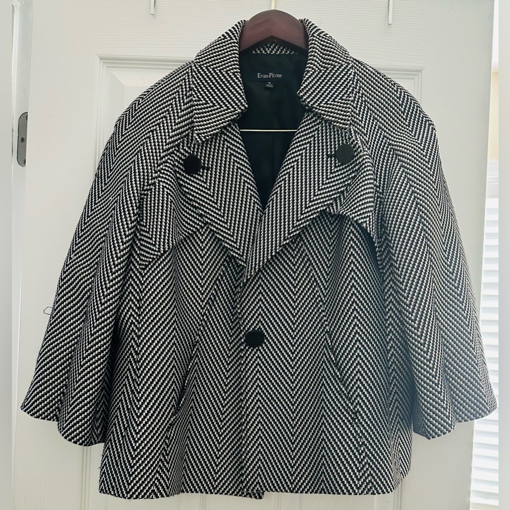 Evan Picone Monochrome Houndstooth Jacket